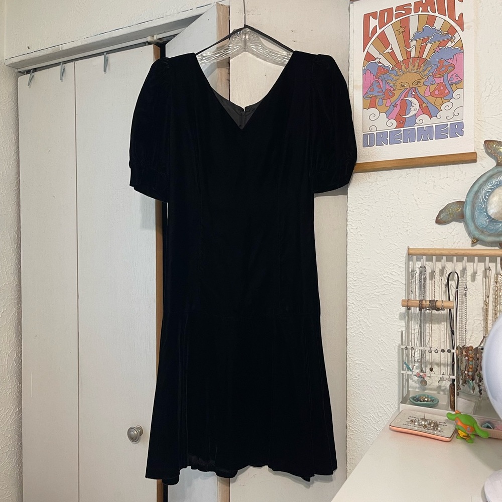 Lanz Originals Velvet Black Mini Dress